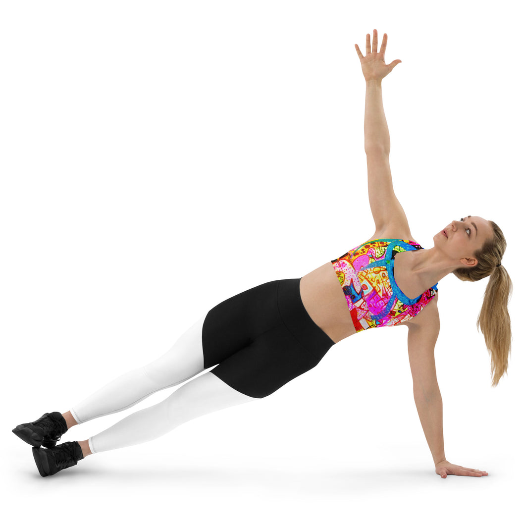 Abstract Longline sports bra