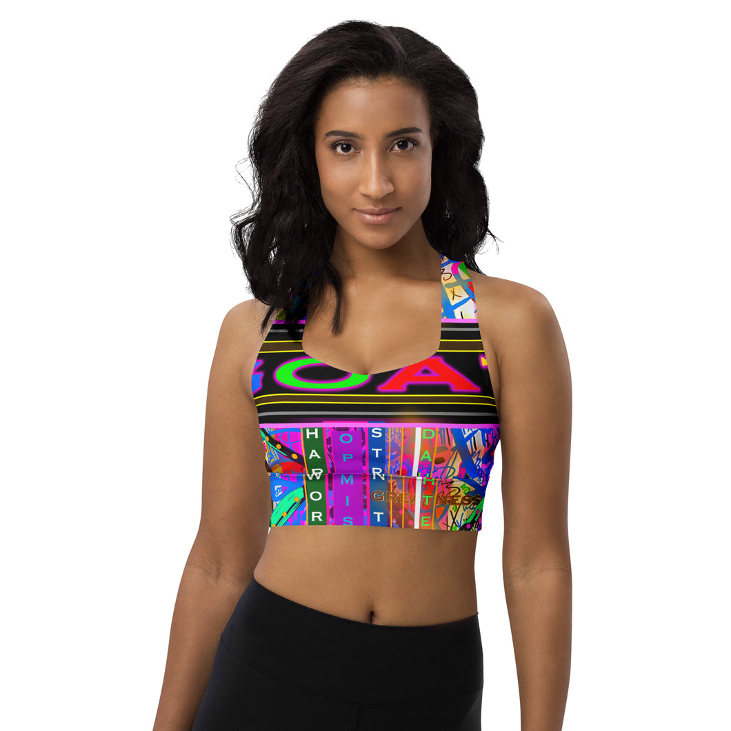 Abstract Longline sports bra