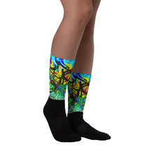 Abstract Black foot socks